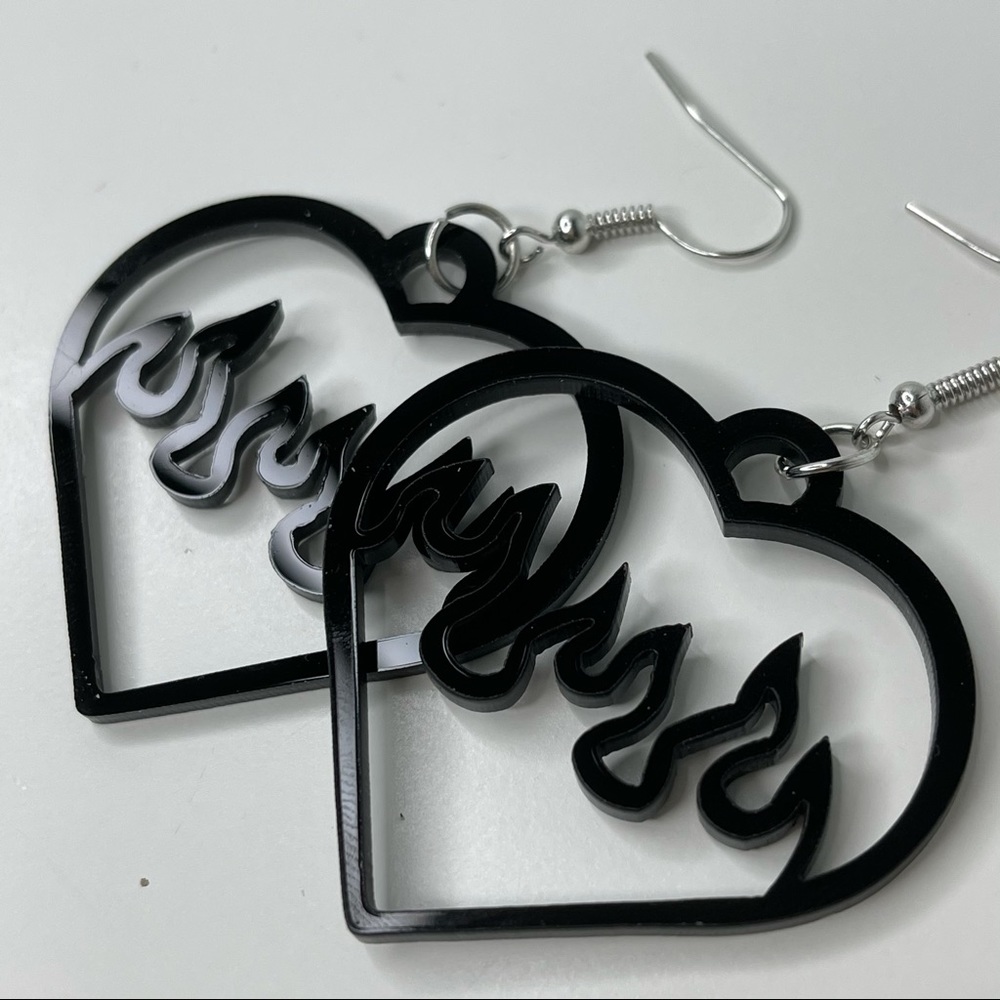 burning love earrings